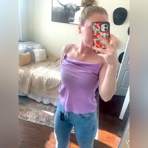 Light Purple Satin Tank Top